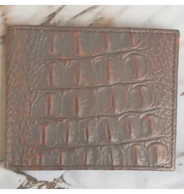 Ranger Ranger Belt Company Cognac/Brown Croc Print Bifold Wallet FKB3