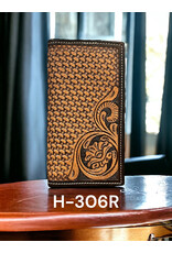 Ranger Ranger Belt Company Vintage Oil Basketweave 2-Tone Rodeo Wallet H306R