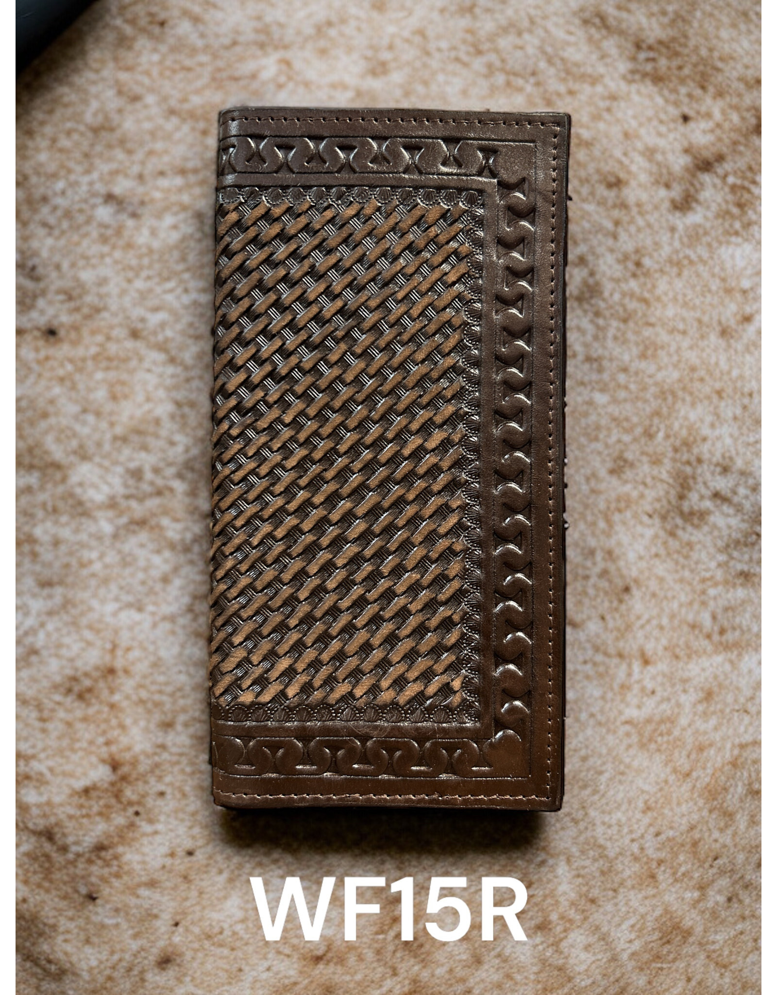 Ranger Ranger Belt Company Dark Oil Basketweave/Snake Tooled Rodeo Wallet WF15R