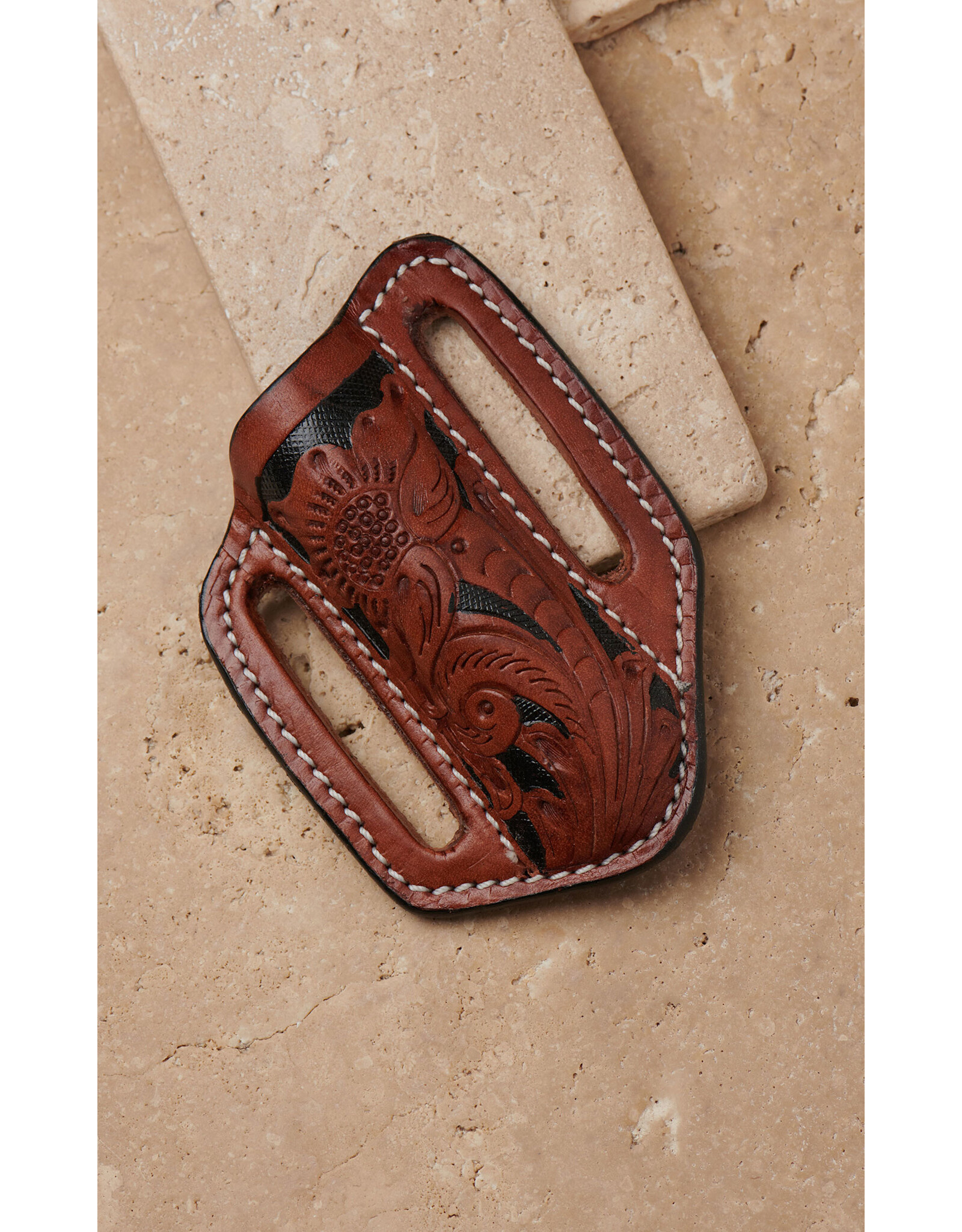 Circle SH Circle SH Cognac Floral Tooled Knife Sheath KS-128