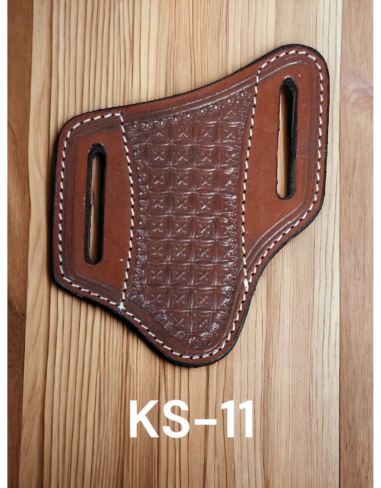 Circle SH Circle SH Cognac Cross Stamped Knife Sheath KS-11