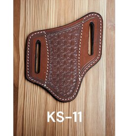 Circle SH Circle SH Cognac Cross Stamped Knife Sheath KS-11