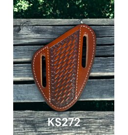 Circle SH Circle SH Cognac Basketweave Pancake Knife Sheath KS-272