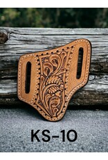 Circle SH Circle SH Antique Oil Leaf Tooled Pancake Knife Sheath KS-10
