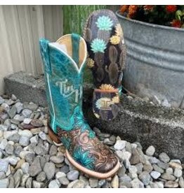 Tin Haul Tin Haul Ladies Cactus Flower Desert Sole  Western Boots 14-021-0007-1533 BR