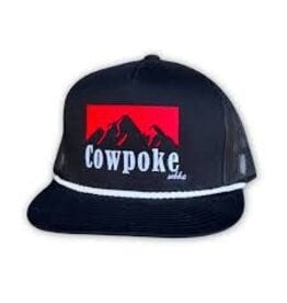 Whiskey Bent Hat Co. OG Cowboy Killer Trucker Cap Blk/Red/White Rope