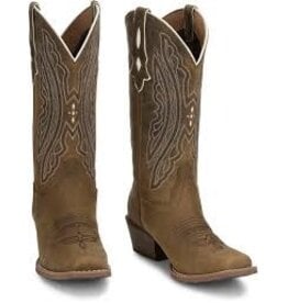 Justin Justin Ladies Rae Taupe Water Buffalo GY2877 Western Boots Small Square Toe