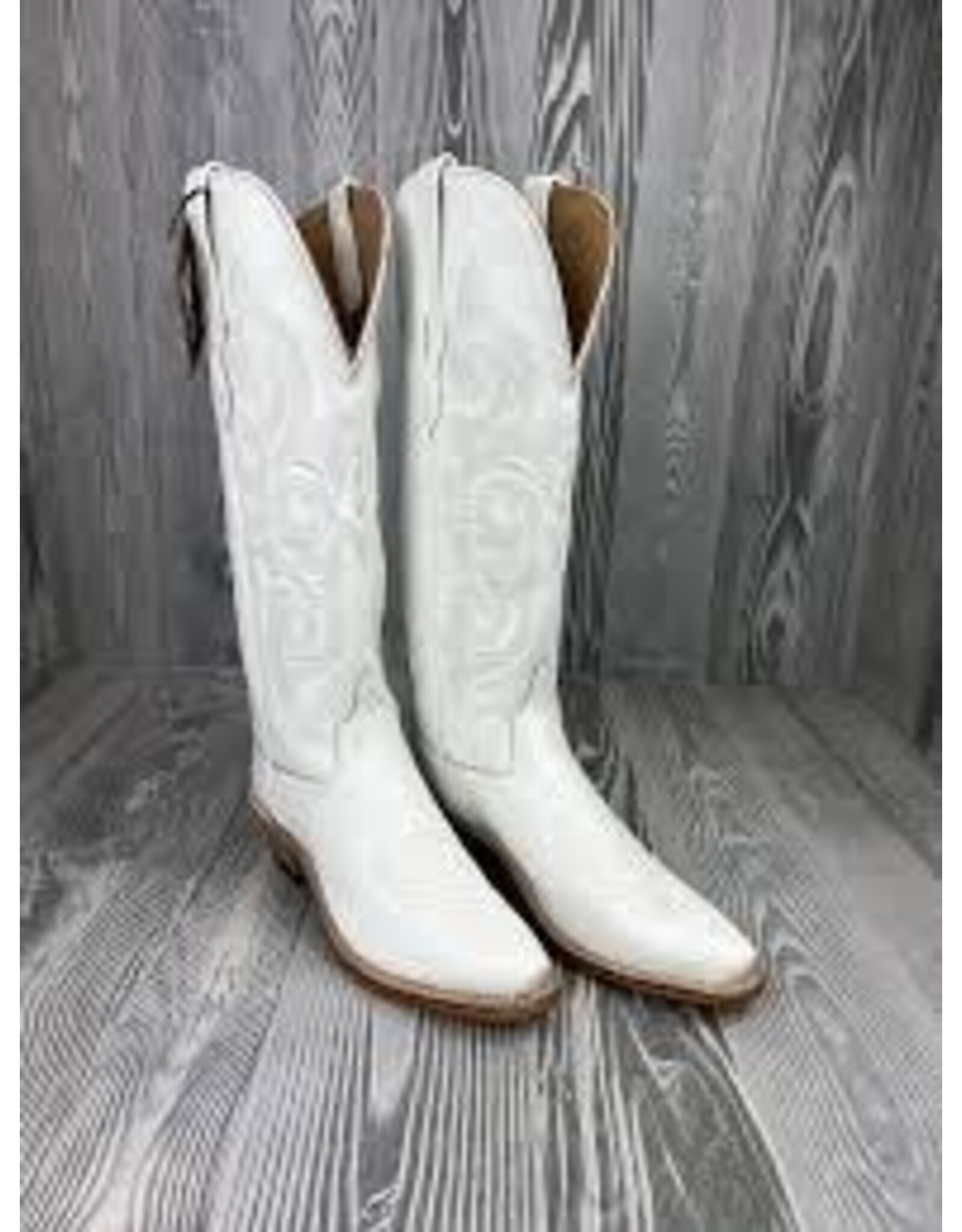 Old West Ladies TS1552 Tall Distressed White Snip Toe Western Boots