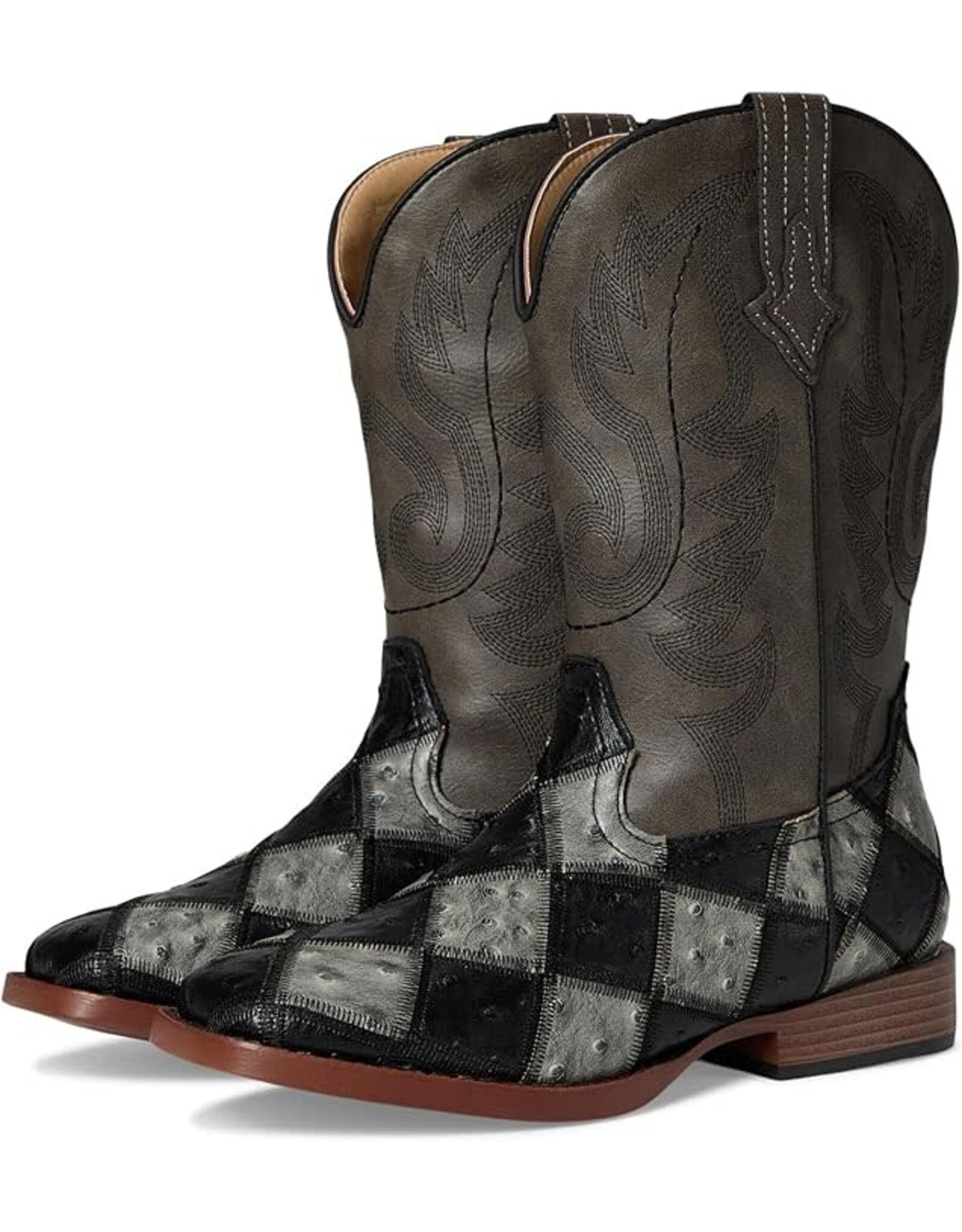 Roper Roper Little Kids Bird Blocks Faux Leather 09-018-1902-3769 BL Western Boots