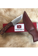 Twisted X Twisted X XK-LTHR1 Leather Print Handle Knife with Sheath