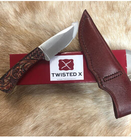 Twisted X Twisted X XK-LTHR1 Leather Print Handle Knife with Sheath