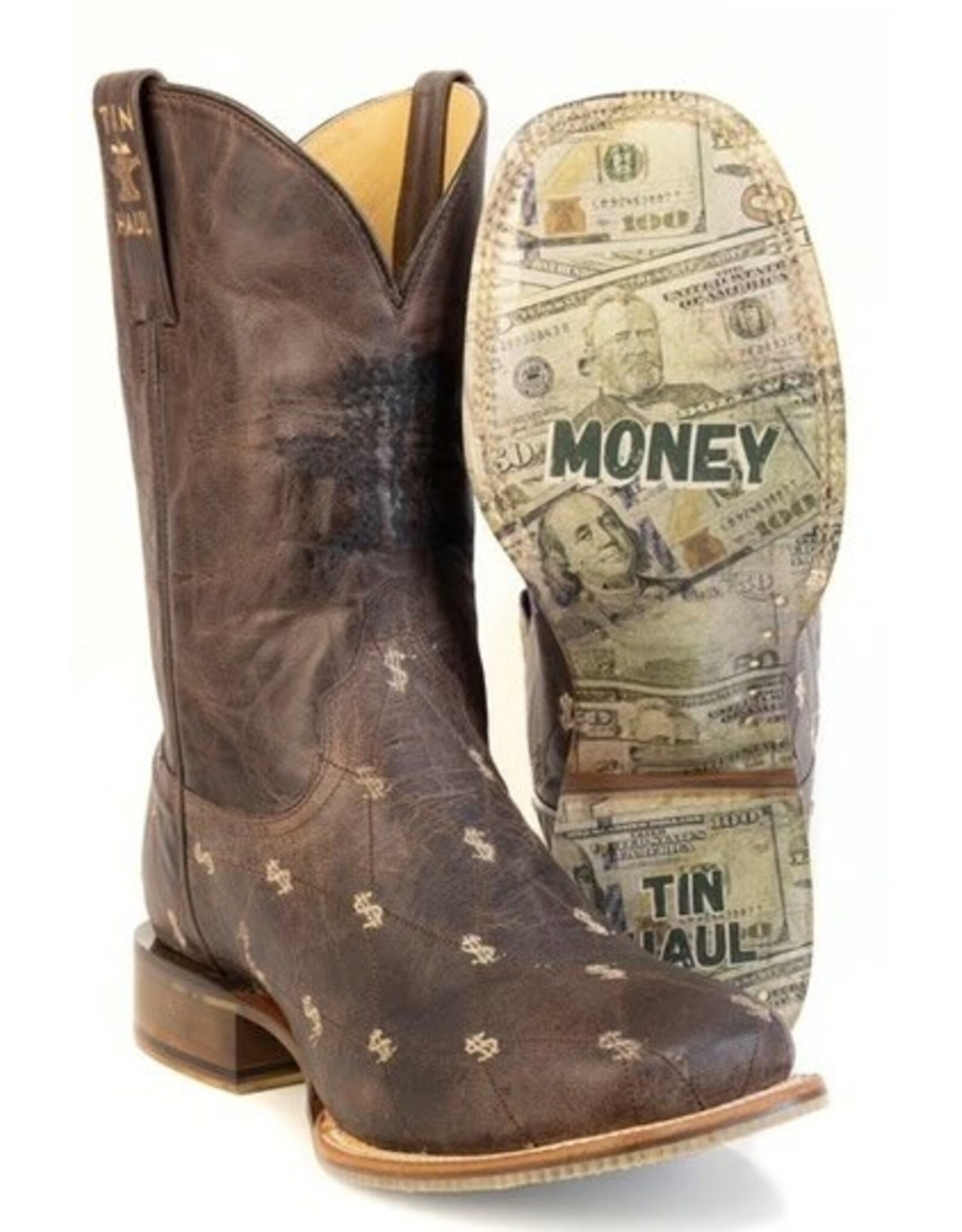 Tin Haul Tin Haul Men’s Banking Bucks Western Boots with Money Sole 14-020-0077-0570 BR