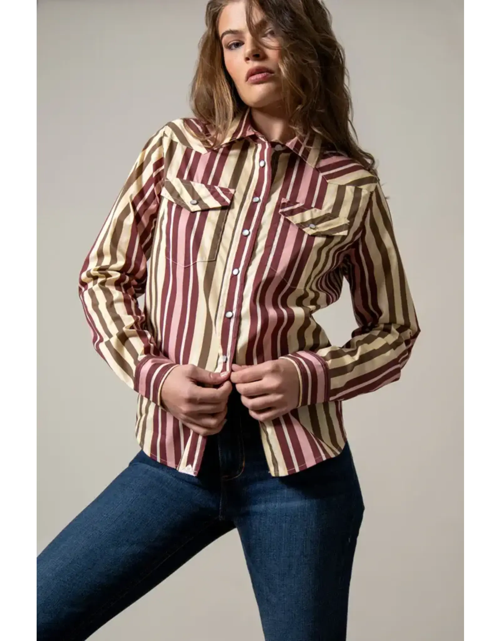 Kimes Ranch Kimes Ranch Ladies Kai Pearl Snap Long Sleeve Shirt WTO0000087 RD029 Maroon