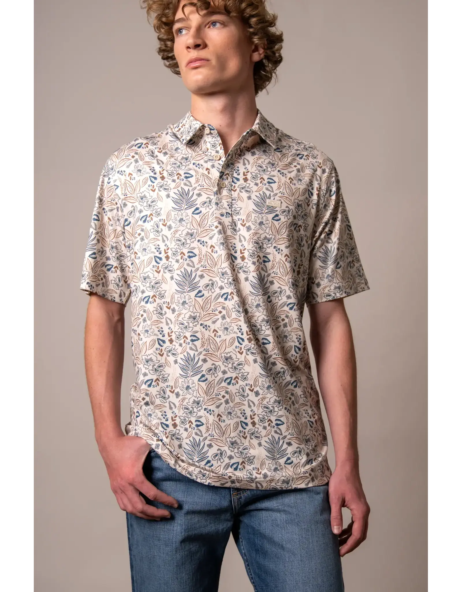 Kimes Ranch Kimes Mens Bartram SS Polo Shirt MSH0000210 BE006 Natural