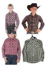 Wrangler Kid's Classic Fit 201WAAL Plaid Long Sleeve Shirts