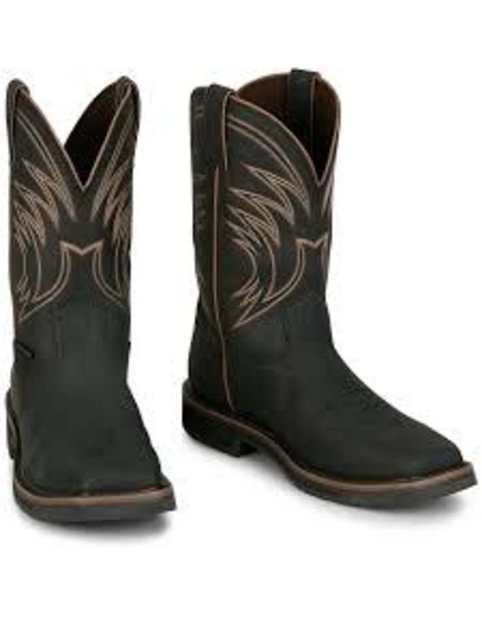 Justin Men's Widowmaker Black Water Buffalo Steel Toe Waterproof Work Boots SE4241