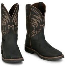 Justin Men's Widowmaker Black Water Buffalo Steel Toe Waterproof Work Boots SE4241