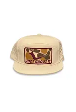 Cactus Alley Hat Co.  "Just Shoot It" Buck Khaki Laser Holes Cap