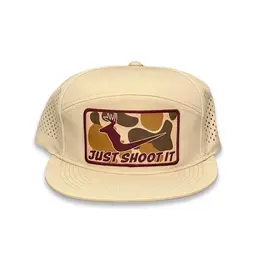 Cactus Alley Hat Co. "Just Shoot It" Buck Khaki Laser Holes Cap