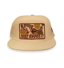 Cactus Alley Hat Co. "Just Shoot It" Duck Khaki Laser Holes Cap