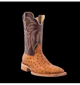 R Watson Mens Exotic Full Quill Antique Saddle Bruciato Ostrich RW4506-2 Western Boots