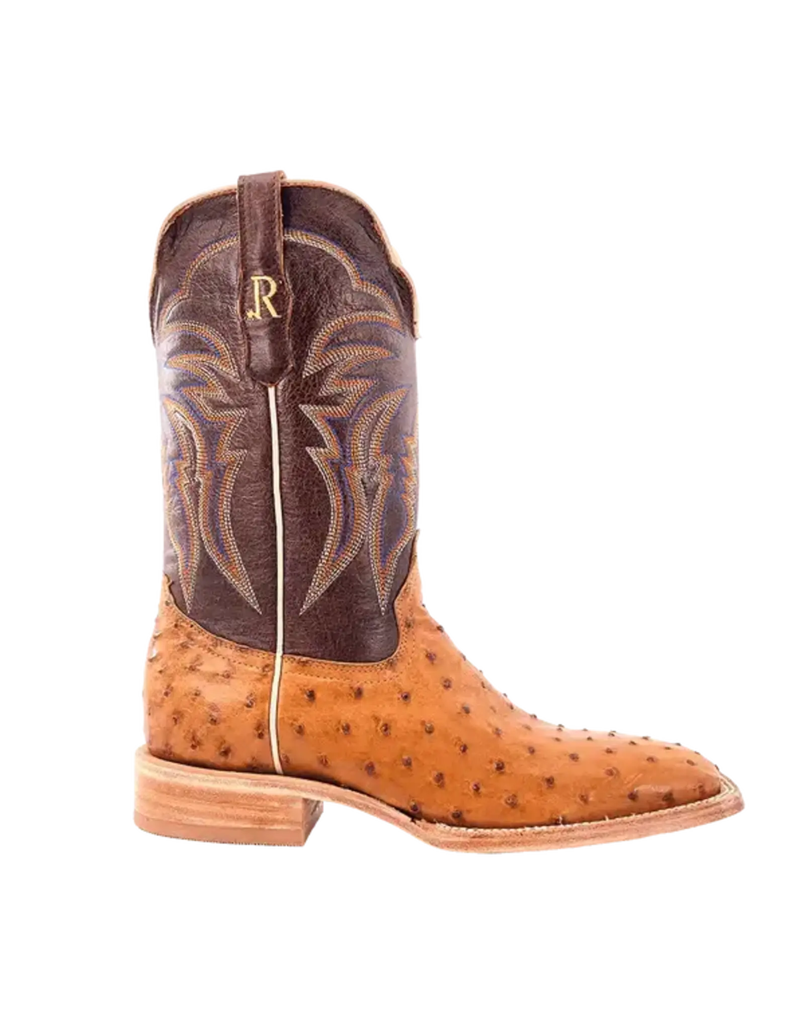 R Watson  Mens Exotic Full Quill Antique Saddle Bruciato Ostrich RW4506-2 Western Boots