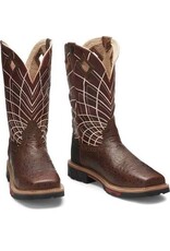 Justin  Men's Rust Ostrich Print Composite Toe Waterproof Work Boots SE4835