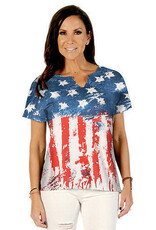 Liberty Wear Women's New Glory 7432 American Flag Graphic T-Shirt