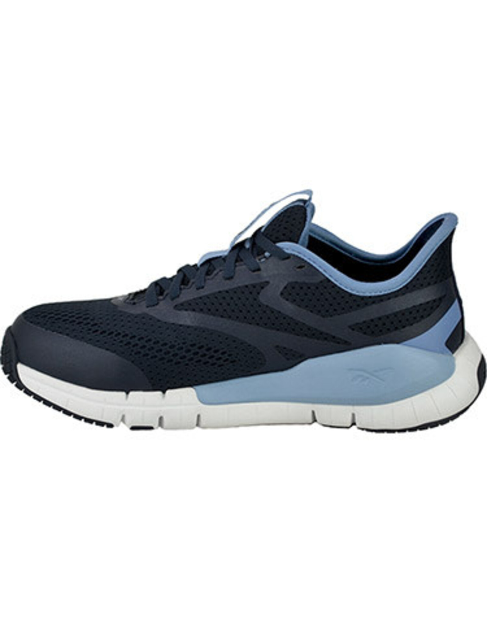 Reebok Women's Flex Trainer Composite Toe Navy/Sky Blue Athletic Work Shoes RB513