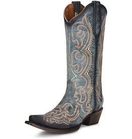 Circle G Ladies Blue Jean Embroidery & Triad L5869 Snip Toe Boots