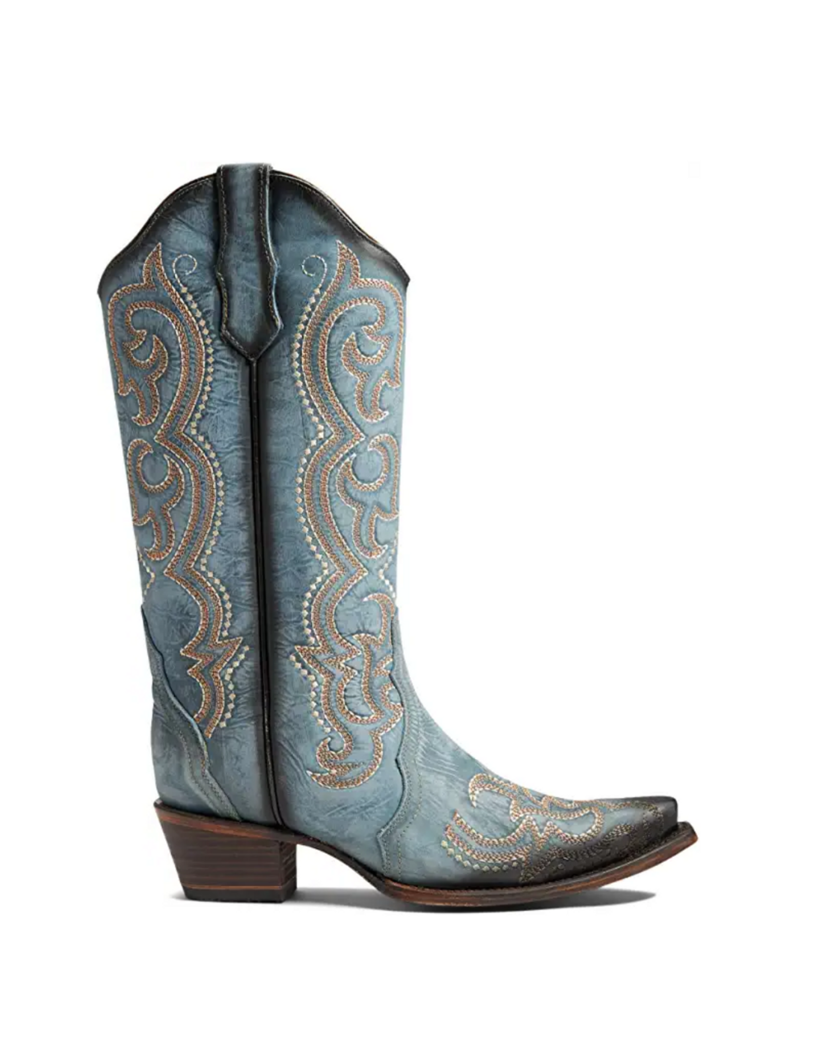 Circle G Ladies Blue Jean Embroidery & Triad L5869 Snip Toe Boots