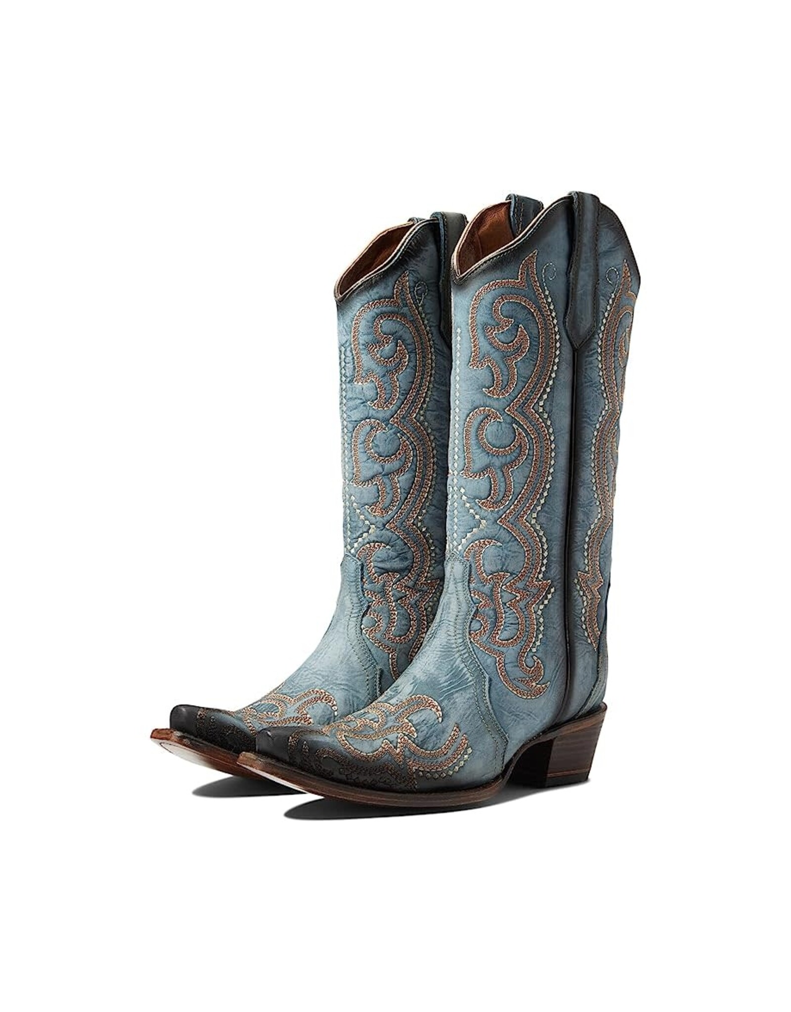 Circle G Ladies Blue Jean Embroidery & Triad L5869 Snip Toe Boots