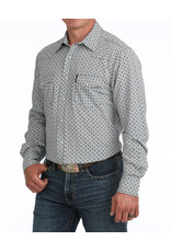 Cinch Mens Modern Fit Print LS Snap Western Shirt MTW1303111 WHT
