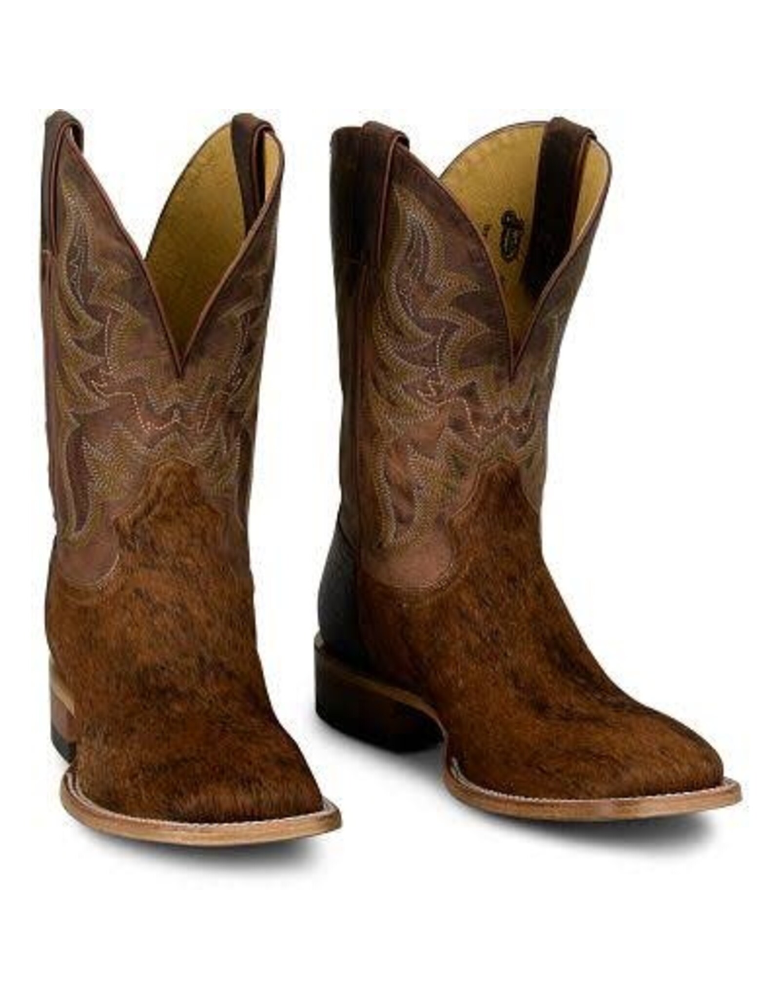 Justin  Men's Baron Brown Hair-On Cowhide Wide Sq. Toe Western Boot SJ5058