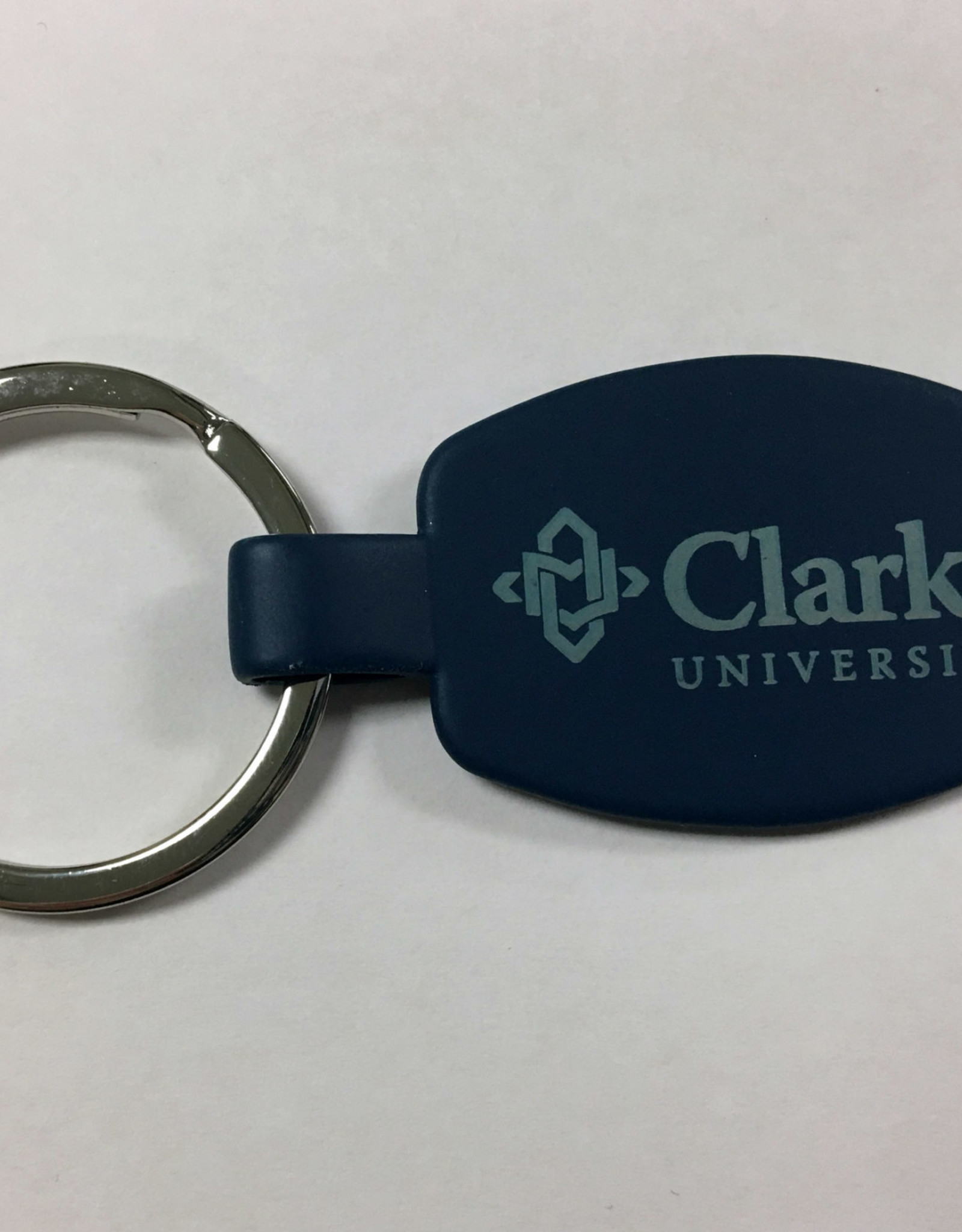 Clarke Book & Cross Logo Navy Metal Key Chain
