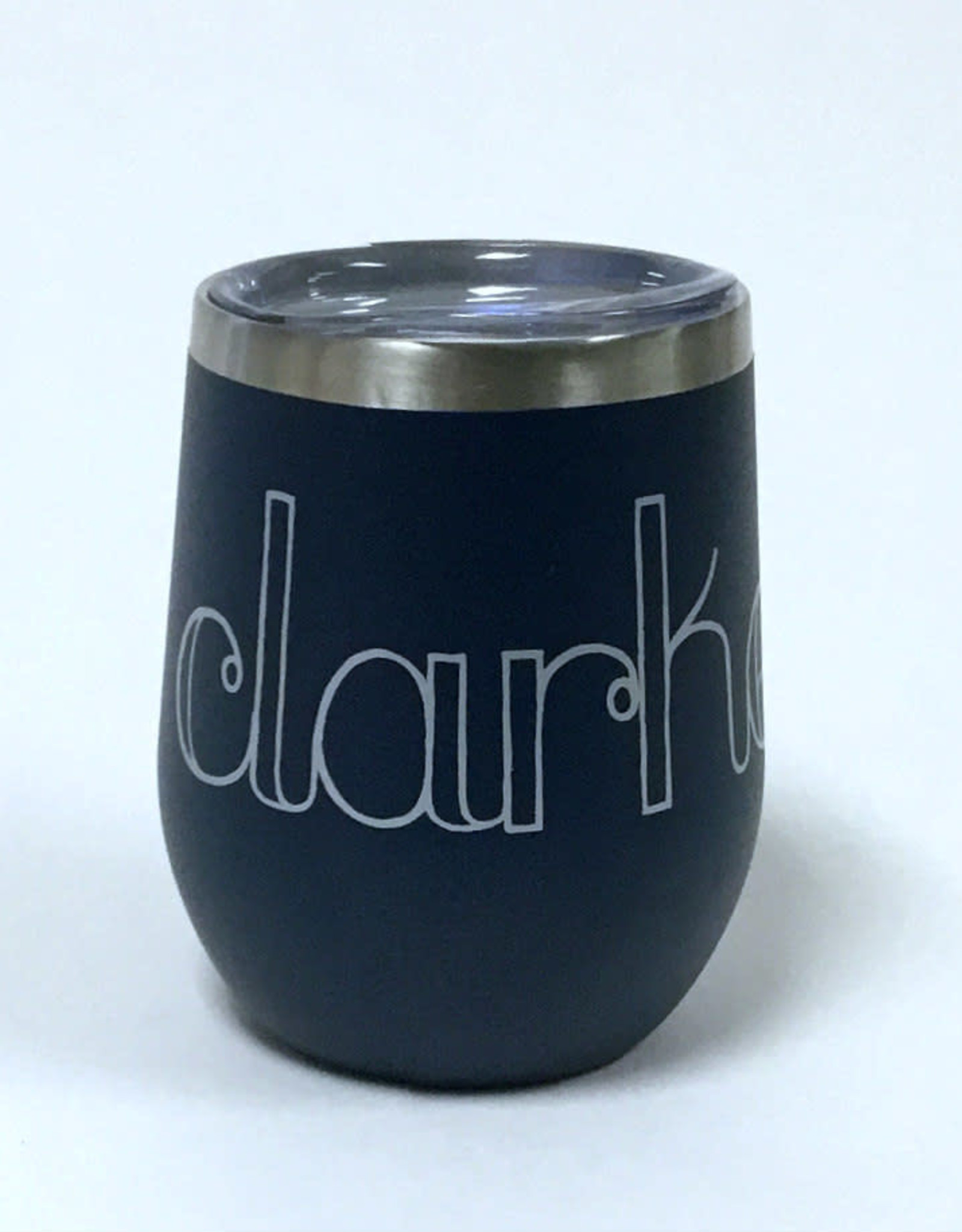 Clarke Insulated 12 oz Tumbler in Navy with Silver Print