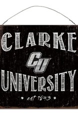 Clarke University Charcoal & White Tin Sign 12"x12"