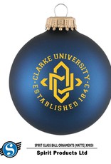 Clarke University Glass Ball Ornament (Matte Navy)