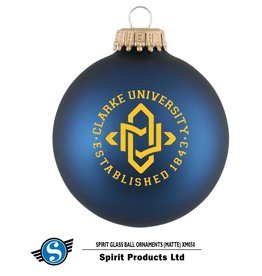 Clarke University Glass Ball Ornament in Matte Navy