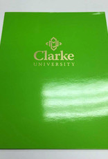 Clarke University Gold Foil Book & Cross 2 Pocket Folder