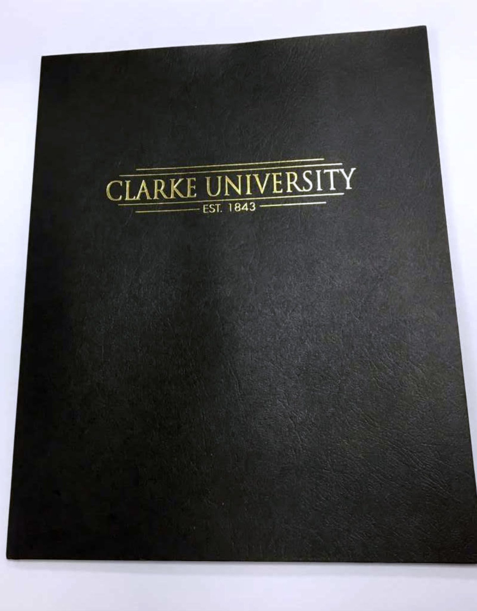 Clarke University Matte Folder with Gold Embossed Logo
