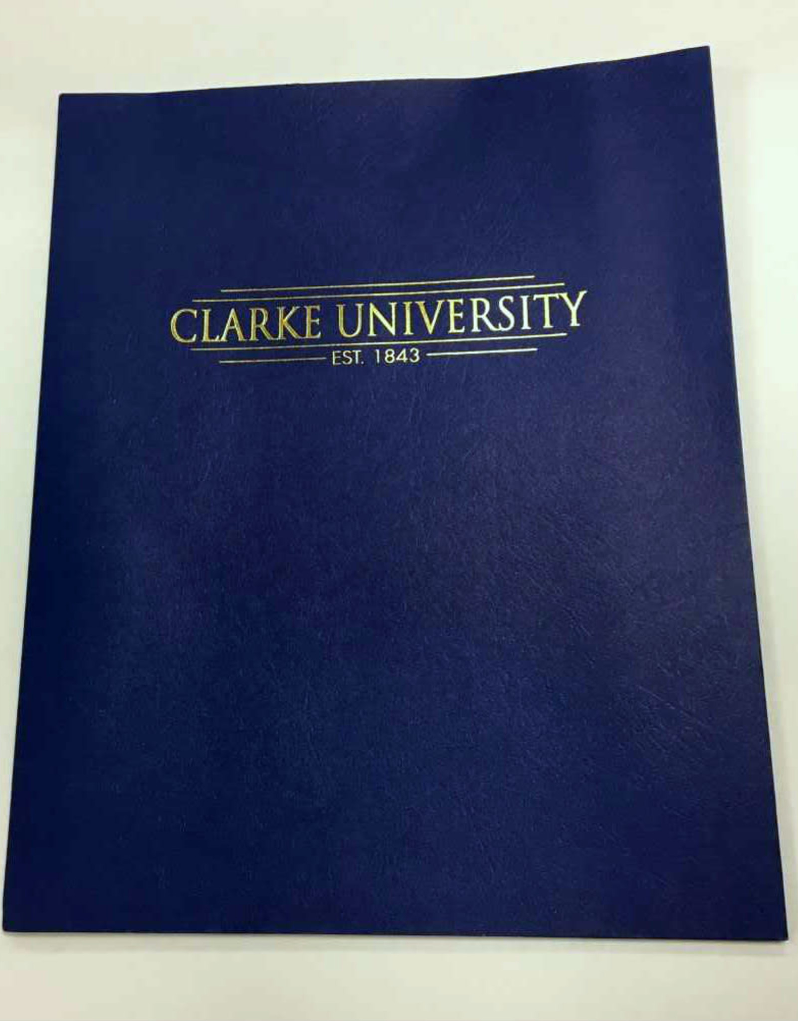 Clarke University Matte Folder with Gold Embossed Logo