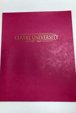 Clarke University Matte Pink Folder with Gold Embossed Logo