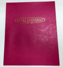Clarke University Matte Pink Folder with Gold Embossed Logo