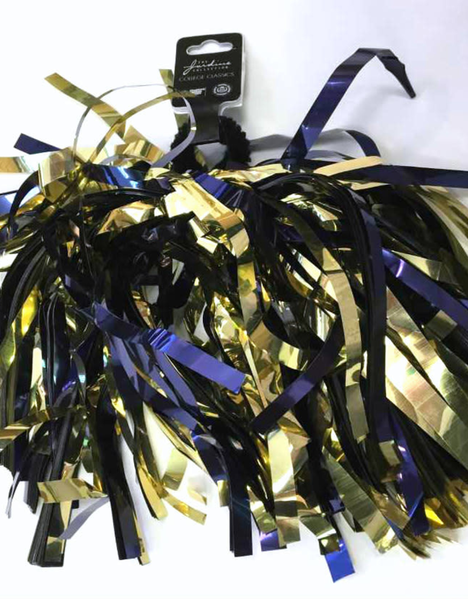 Navy & Gold Shimmer Hair or Wrist Pom