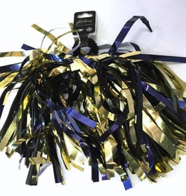 Navy & Gold Shimmer Hair or Wrist Pom