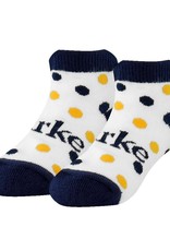 TCK Comfort Knit Navy & Gold Dot Bootie Sock