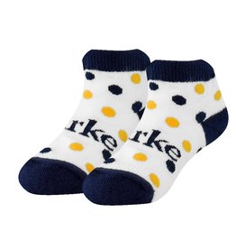 TCK Comfort Knit Navy & Gold Dot Bootie Sock