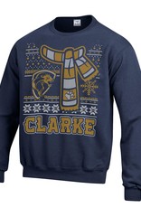 Ugly Holiday Sweater Navy Crew with Scarf