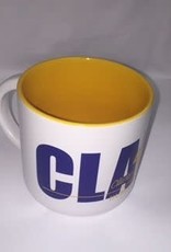 White Clarke Mug With Navy or Gold Interior